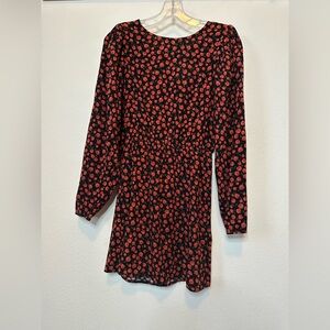 Pull&Bear, US size small, black with orange flower print.